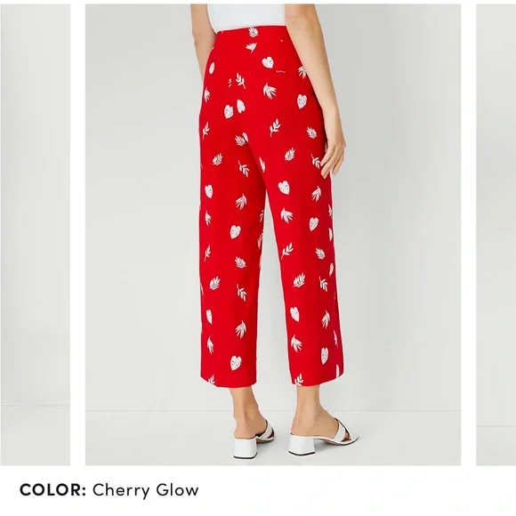 Ann Taylor The Embroidered Wide Leg Crop Pant size 8 - Picture 2 of 10